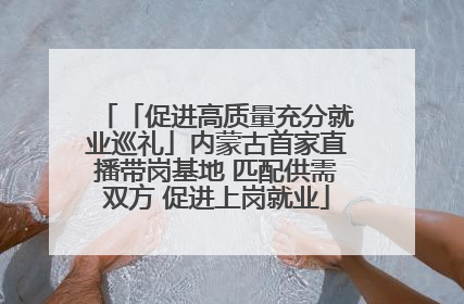 「促进高质量充分就业巡礼」内蒙古首家直播带岗基地 匹配供需双方 促进上岗就业