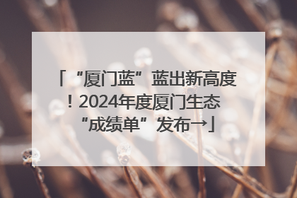 “厦门蓝”蓝出新高度！2024年度厦门生态“成绩单”发布→