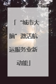 “城市大脑”激活航运服务业新动能
