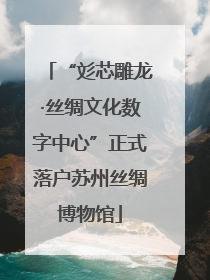 “彣芯雕龙·丝绸文化数字中心”正式落户苏州丝绸博物馆