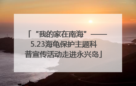 “我的家在南海”——5.23海龟保护主题科普宣传活动走进永兴岛