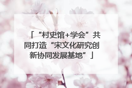 “村史馆+学会”共同打造“宋文化研究创新协同发展基地”