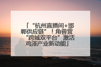 “杭州直播间+邯郸供应链”！角兽营“跨域双平台”激活鸡泽产业新动能