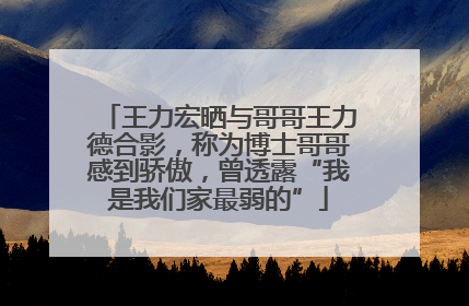 王力宏晒与哥哥王力德合影，称为博士哥哥感到骄傲，曾透露“我是我们家最弱的”