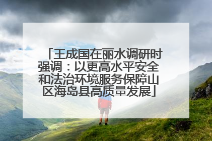 王成国在丽水调研时强调：以更高水平安全和法治环境服务保障山区海岛县高质量发展