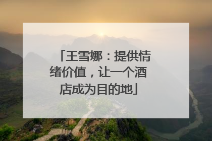 王雪娜：提供情绪价值，让一个酒店成为目的地