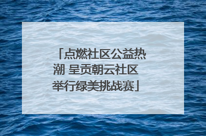 点燃社区公益热潮 呈贡朝云社区举行绿美挑战赛