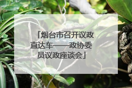 烟台市召开议政直达车——政协委员议政座谈会