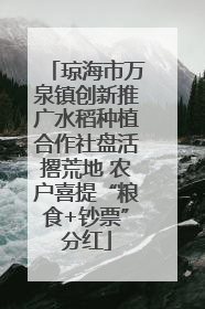琼海市万泉镇创新推广水稻种植合作社盘活撂荒地 农户喜提“粮食+钞票”分红