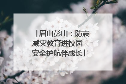 眉山彭山：防震减灾教育进校园 安全护航伴成长