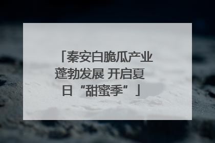 秦安白脆瓜产业蓬勃发展 开启夏日“甜蜜季”