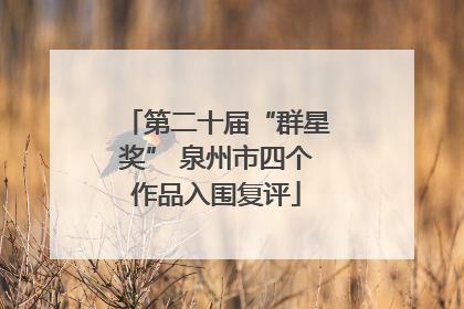 第二十届“群星奖” 泉州市四个作品入围复评
