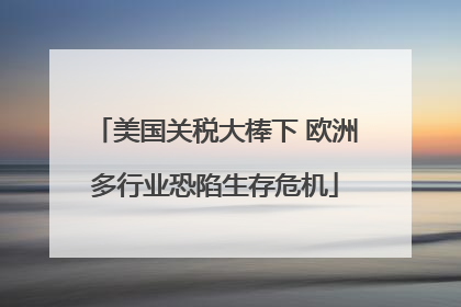美国关税大棒下 欧洲多行业恐陷生存危机