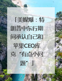 美媒爆：特朗普中东行期间承认自己和苹果CEO库克“有点小问题”
