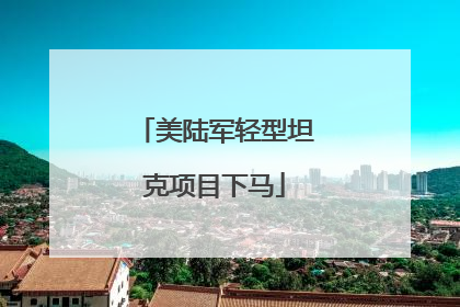 美陆军轻型坦克项目下马