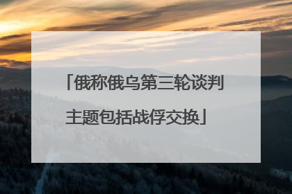 俄称俄乌第三轮谈判主题包括战俘交换