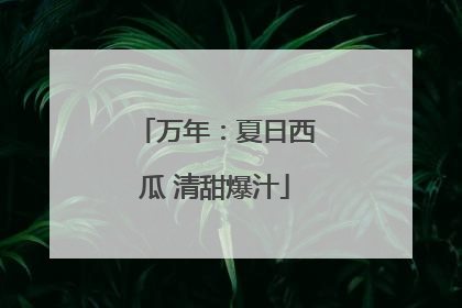 万年：夏日西瓜 清甜爆汁