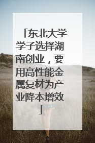 东北大学学子选择湖南创业，要用高性能金属复材为产业降本增效