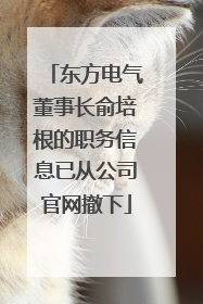 东方电气董事长俞培根的职务信息已从公司官网撤下