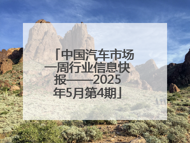 中国汽车市场一周行业信息快报——2025年5月第4期