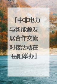 中非电力与新能源发展合作交流对接活动在岳阳举办