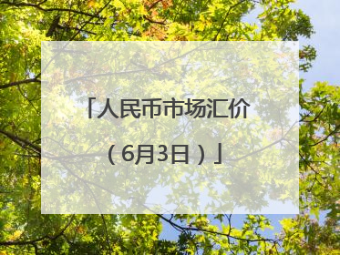 人民币市场汇价（6月3日）