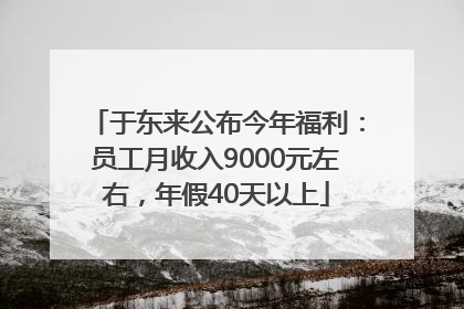 于东来公布今年福利：员工月收入9000元左右，年假40天以上
