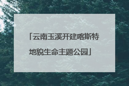 云南玉溪开建喀斯特地貌生命主题公园