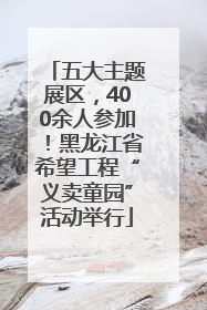 五大主题展区，400余人参加！黑龙江省希望工程“义卖童园”活动举行