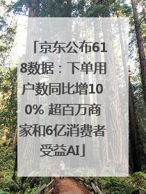 京东公布618数据：下单用户数同比增100% 超百万商家和6亿消费者受益AI