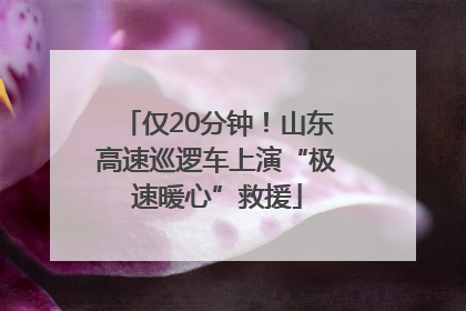 仅20分钟！山东高速巡逻车上演“极速暖心”救援