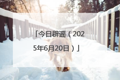 今日辟谣（2025年6月20日）
