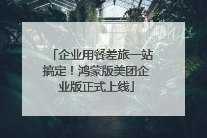 企业用餐差旅一站搞定！鸿蒙版美团企业版正式上线