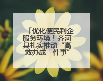 优化便民利企服务环境！齐河县扎实推动“高效办成一件事”改革