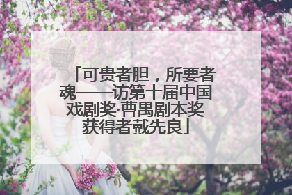 可贵者胆，所要者魂——访第十届中国戏剧奖·曹禺剧本奖获得者戴先良