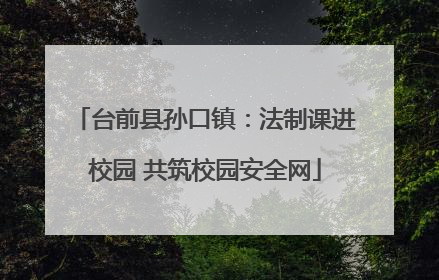 台前县孙口镇：法制课进校园 共筑校园安全网
