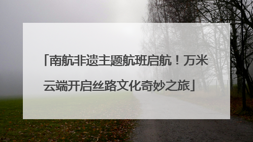 南航非遗主题航班启航！万米云端开启丝路文化奇妙之旅