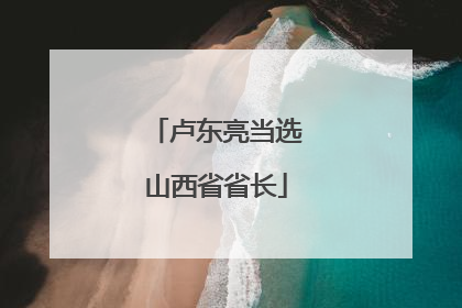 卢东亮当选山西省省长