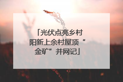 光伏点亮乡村 阳新上余村屋顶“金矿”并网记