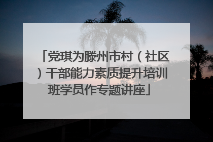 党琪为滕州市村（社区）干部能力素质提升培训班学员作专题讲座