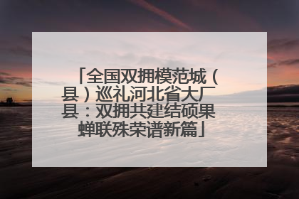 全国双拥模范城（县）巡礼河北省大厂县：双拥共建结硕果 蝉联殊荣谱新篇
