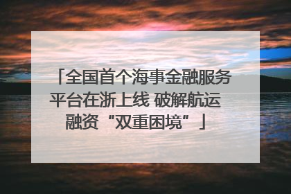 全国首个海事金融服务平台在浙上线 破解航运融资“双重困境”