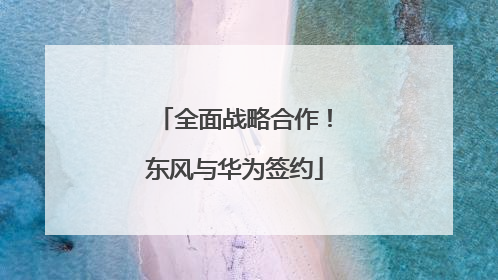 全面战略合作！东风与华为签约