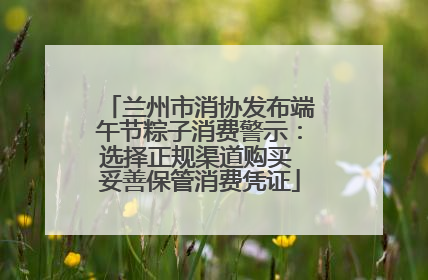 兰州市消协发布端午节粽子消费警示：选择正规渠道购买 妥善保管消费凭证