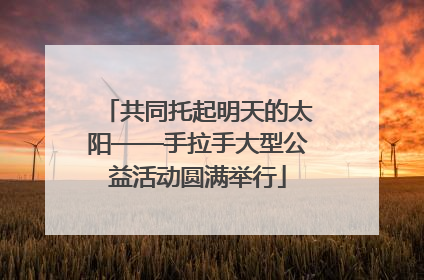 共同托起明天的太阳——手拉手大型公益活动圆满举行
