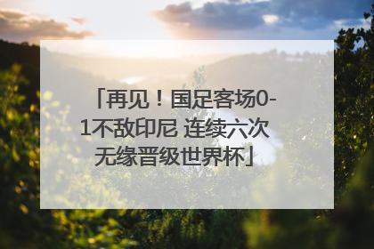 再见！国足客场0-1不敌印尼 连续六次无缘晋级世界杯