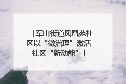 军山街道凤凰苑社区以“微治理”激活社区“新动能”
