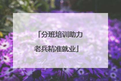 分班培训助力老兵精准就业