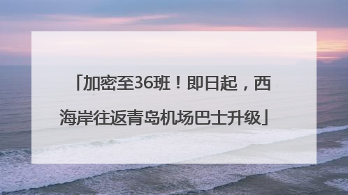 加密至36班！即日起，西海岸往返青岛机场巴士升级