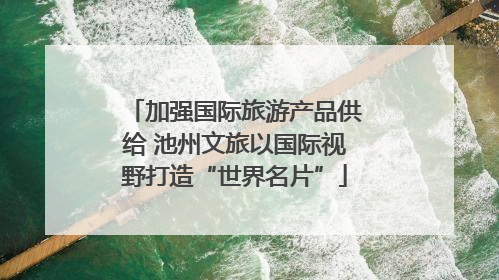 加强国际旅游产品供给 池州文旅以国际视野打造“世界名片”